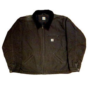 Carhartt Detroit Dark Brown Men Jacket Canvas Duck Blanket Lined Work 103828 5XL